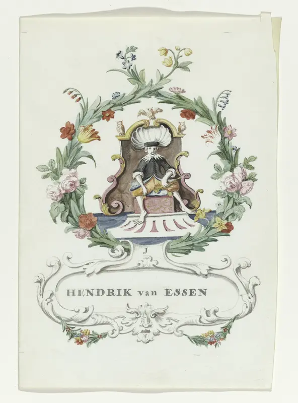 Spotprent van Hendrik van Essen Wall Art by anonymous - High-Resolution Digital Print