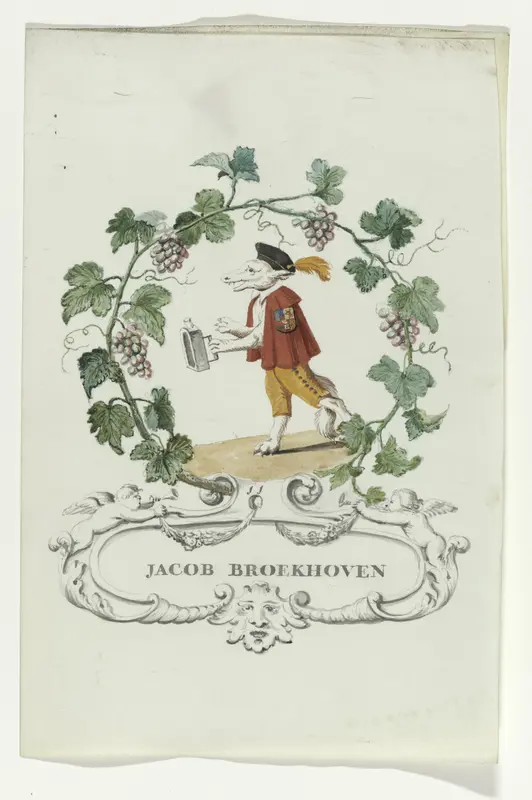 Spotprent van Jacob Broekhoven Wall Art by anonymous - High-Resolution Digital Print