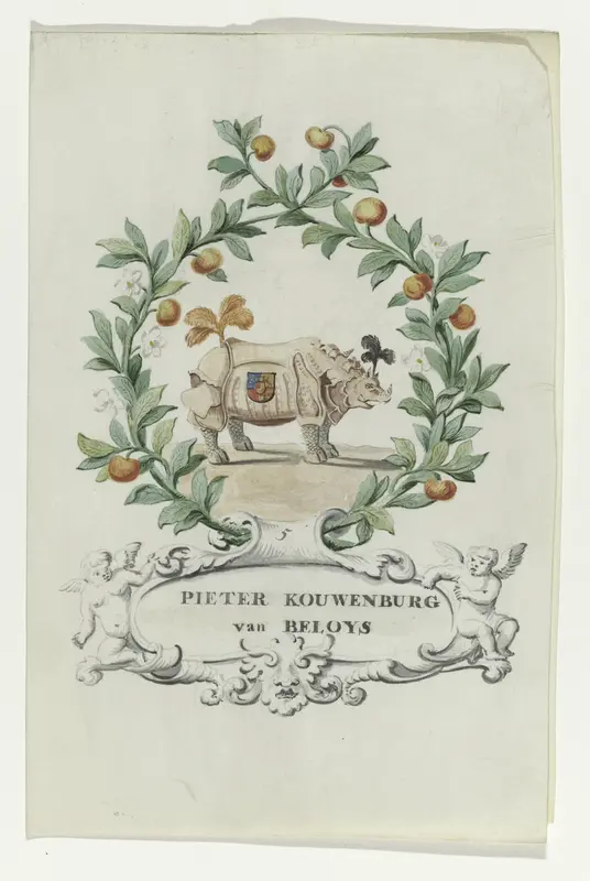 Spotprent van Pieter Kouwenburg van Beloys Wall Art by anonymous - High-Resolution Digital Print