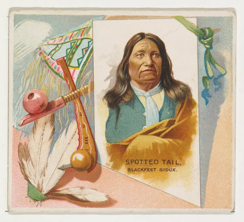Spotted Tail, Blackfeet Sioux, from the American Indian Chiefs series (N36) for Allen & Ginter Cigarettes Wall Art by Allen & Ginter - High-Resolution Digital Print