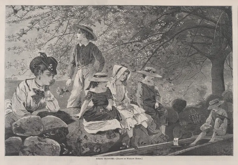 Spring Blossoms (from "Harper's Weekly," Vol. XIV) Wall Art by Winslow Homer - High-Resolution Digital Print