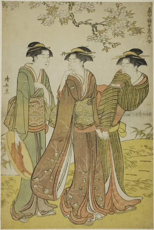 Spring Outing, from the series "A Collection of Contemporary Beauties of the Pleasure Quarters (Tosei yuri bijin awase)"