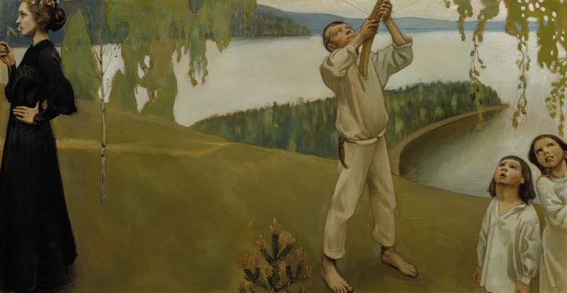 Spring, study for the Jusélius Mausoleum frescos Wall Art by Akseli Gallen-Kallela - High-Resolution Digital Print