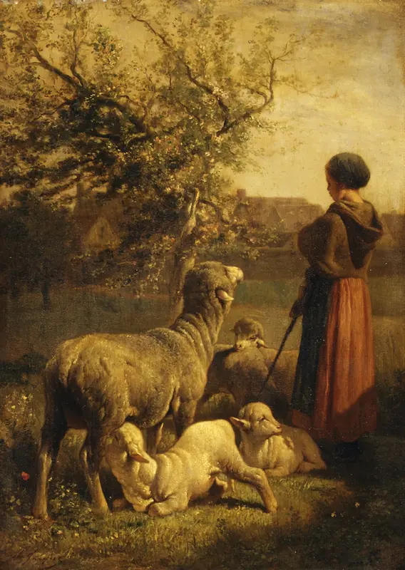 Springtime Wall Art by Charles Jacque - High-Resolution Digital Print