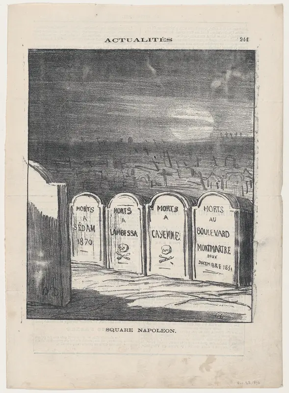 Square Napoleon, from 'News of the day,' published in Le Charivari, November 28, 1870 Wall Art by Honoré Daumier - High-Resolution Digital Print