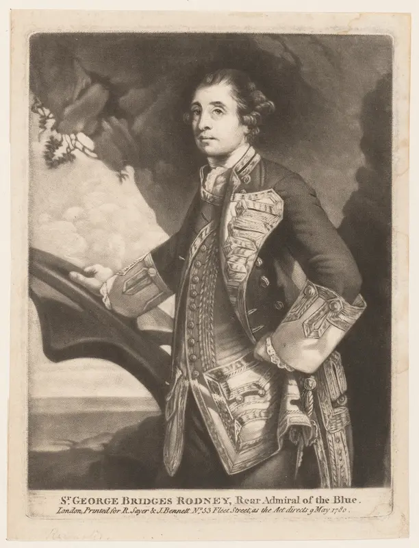 Sr. George Bridges Rodney, Rear Admiral of the Blue Wall Art by Anonymous, British, late 18th century - High-Resolution Digital Print