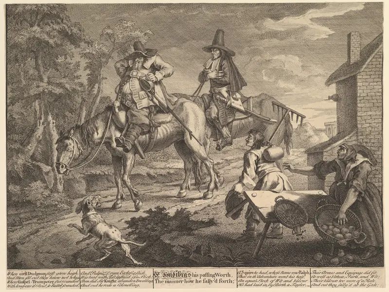 Sr. Hudibras, His Passing Worth, The Manner How He Sally'd Forth": Twelve Large Illustrations for Samuel Butler's Hudibras, Plate 2 Wall Art by William Hogarth - High-Resolution Digital Print
