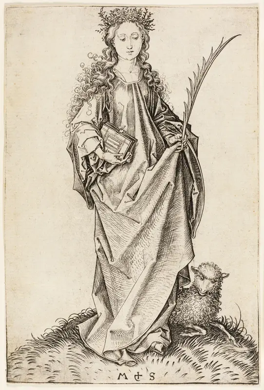 St. Agnes Wall Art by Martin Schongauer - High-Resolution Digital Print