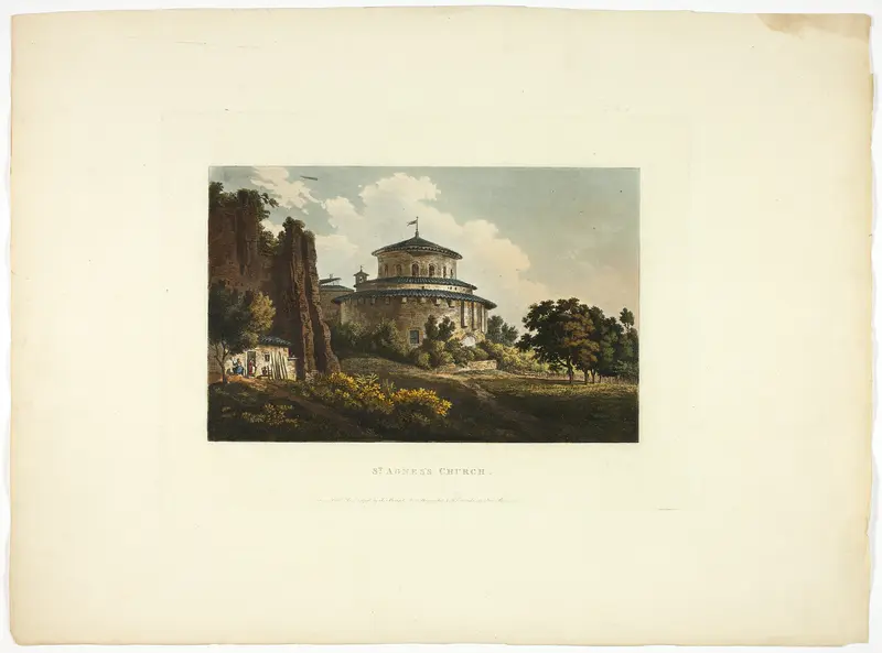 St. Agnes's Church, plate eight from the Ruins of Rome Wall Art by M. Dubourg - High-Resolution Digital Print