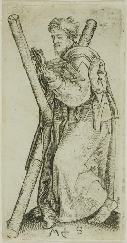 St. Andrew, from Apostles Wall Art by Martin Schongauer - High-Resolution Digital Print