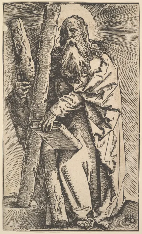 St. Andrew, from "Christ and the Apostles" Wall Art by Hans Baldung (called Hans Baldung Grien) - High-Resolution Digital Print