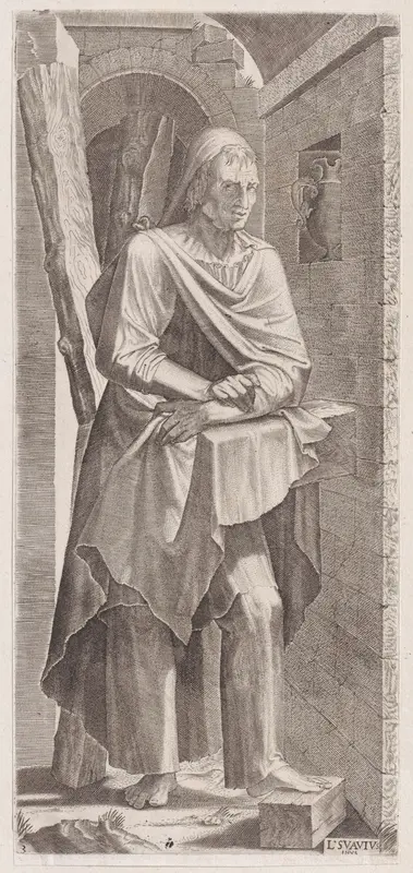 St. Andrew, from "Christ, the Twelve Apostles and St. Paul" Wall Art by Lambert Suavius - High-Resolution Digital Print