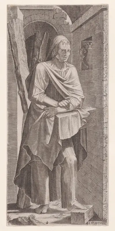 St. Andrew, from "Christ, the Twelve Apostles, and St. Paul" Wall Art by Lambert Suavius - High-Resolution Digital Print