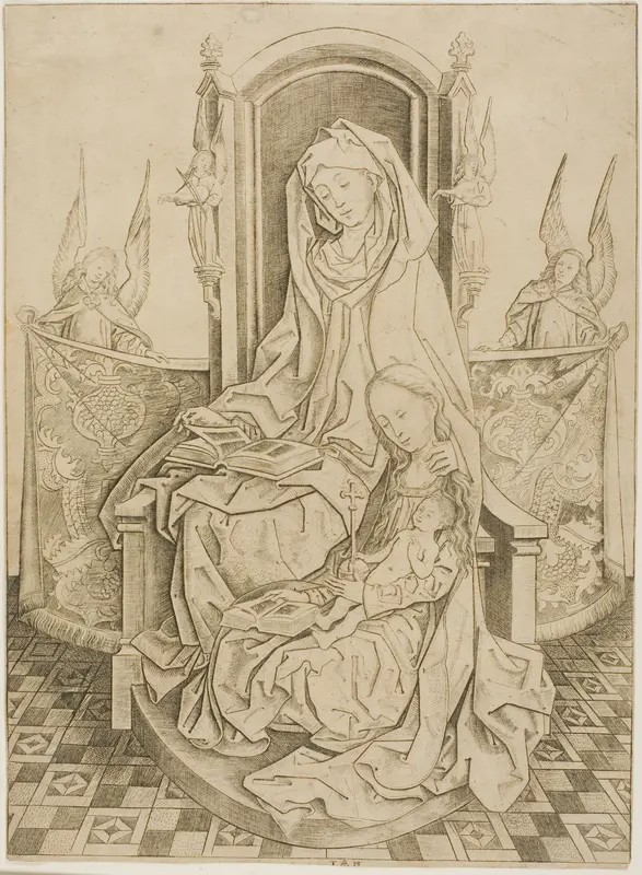 St. Anne, The Virgin and Child Wall Art by Master I.A.M. of Zwolle - High-Resolution Digital Print