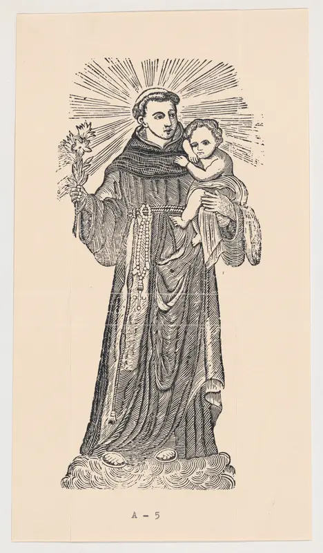 St Anthony of Padua holding the Christ child Wall Art by Anonymous - High-Resolution Digital Print