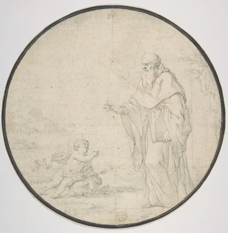 St. Augustine and the Child on the Seashore Wall Art by Andrea Pozzo - High-Resolution Digital Print