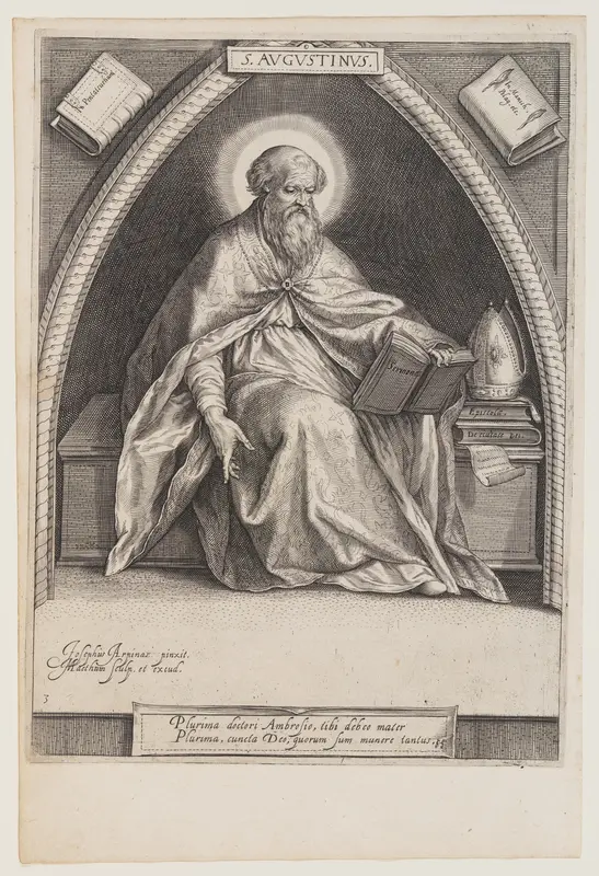 St Augustine, from The Fathers of the Church Wall Art by Jacob Matham - High-Resolution Digital Print