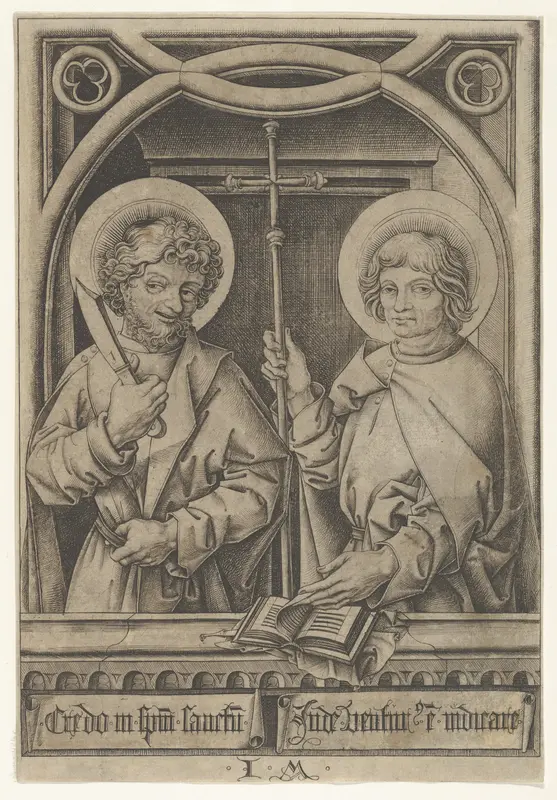 St. Bartholomew and St. Philip, from The Apostles Wall Art by Israhel van Meckenem - High-Resolution Digital Print