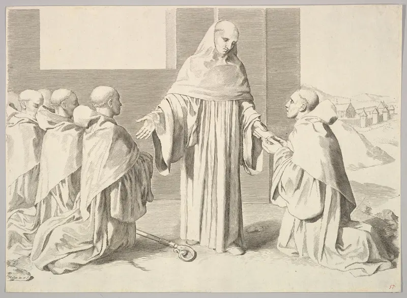 St. Bernard Presenting the Rule Wall Art by Claude Mellan - High-Resolution Digital Print