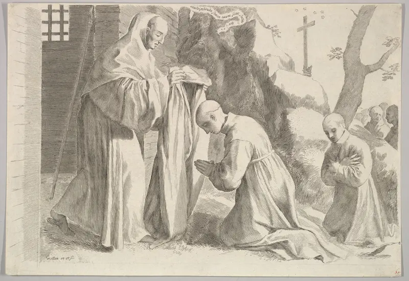 St. Bernard Receives a Monk's Habit Wall Art by Claude Mellan - High-Resolution Digital Print