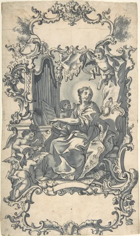 St. Cecilia Wall Art by Anonymous, German, 19th century - High-Resolution Digital Print