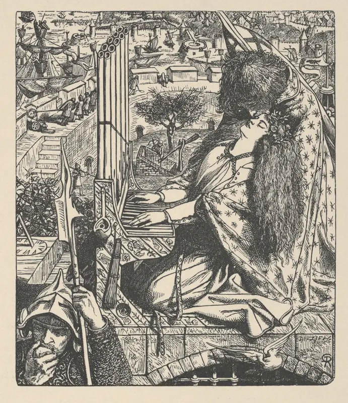 St. Cecily / Cecilia (Illustration for The Palace of Art in Tennyson's Poems, New York, 1903) Wall Art by Dante Gabriel Rossetti - High-Resolution Digital Print