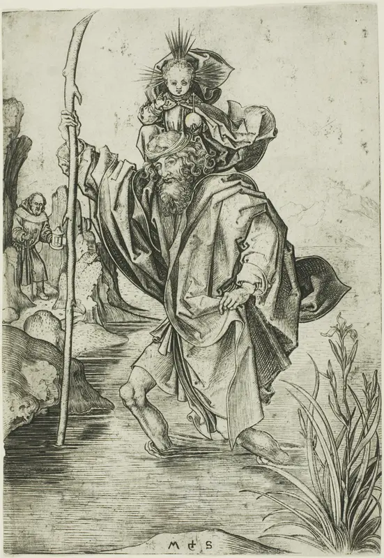 St. Christopher Wall Art by Martin Schongauer - High-Resolution Digital Print