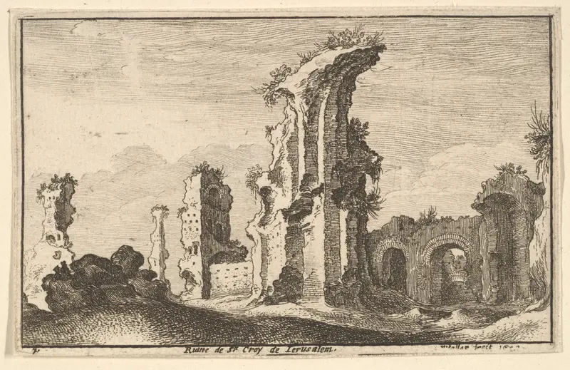 St. Croix de Jerusalem, from "Roman Ruins" Wall Art by Wenceslaus Hollar - High-Resolution Digital Print