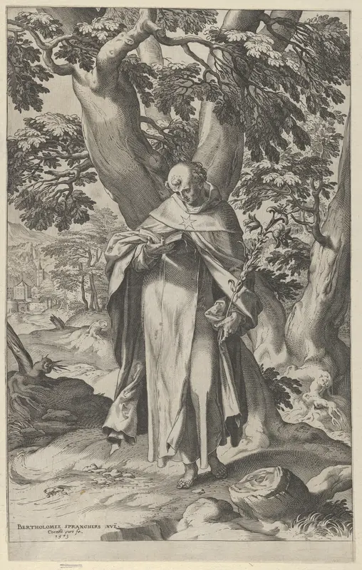 St Dominic Reading Wall Art by Cornelis Cort - High-Resolution Digital Print