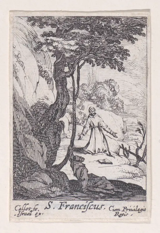 St. Francis, from "Les Pénitents et Pénitentes" (The Penitents) Wall Art by Jacques Callot - High-Resolution Digital Print