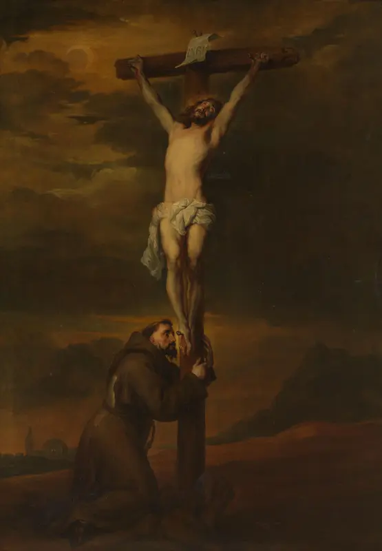 St Francis Lamenting at the Foot of the Cross Wall Art by Unknown - High-Resolution Digital Print