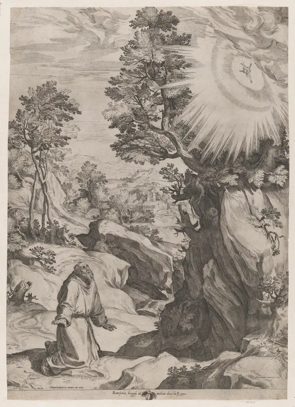 St Francis Penitent in the Wilderness Wall Art by Cornelis Cort - High-Resolution Digital Print