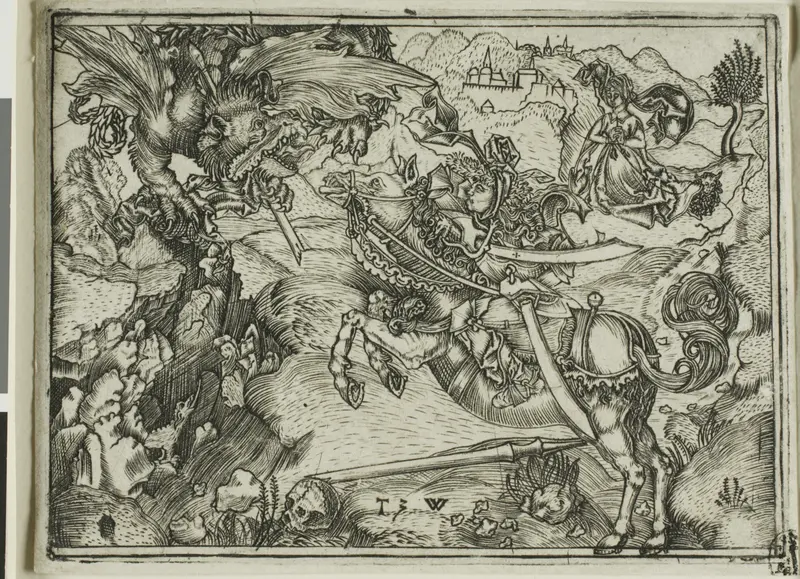 St. George Killing The Dragon Wall Art by Telman of Wesel - High-Resolution Digital Print
