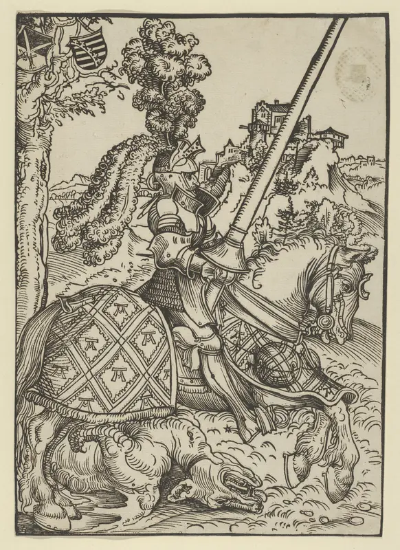 St George on Horseback with the Dead Dragon Wall Art by Lucas Cranach the Elder - High-Resolution Digital Print