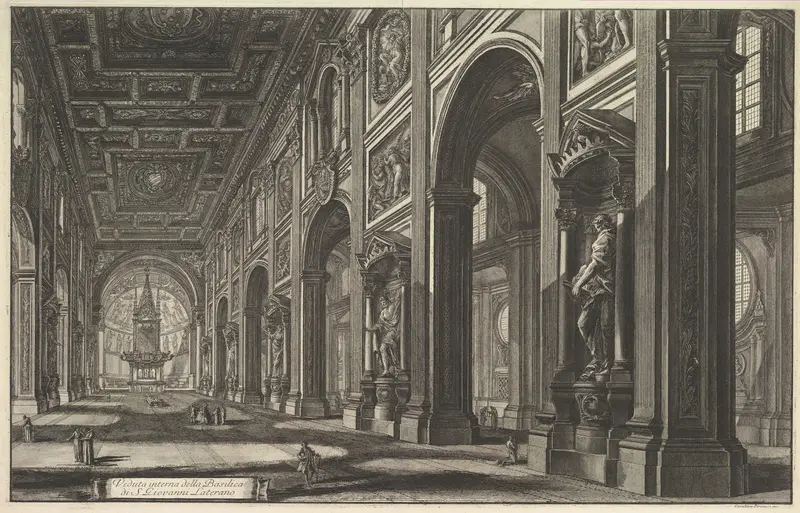 St. Giovanni in Laterano, Interior, from "Vedute di Roma" (Views of Rome)