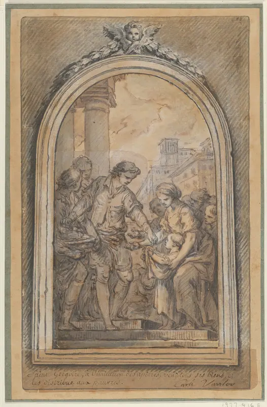 St. Gregory Distributing His Worldly Goods to the Poor Wall Art by Carle (Charles André) Vanloo - High-Resolution Digital Print