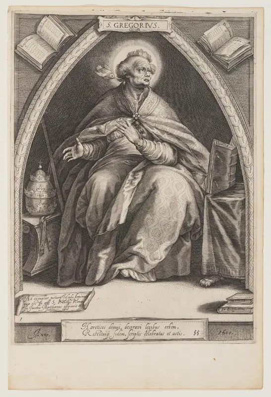 St Gregory, from The Fathers of the Church Wall Art by Jacob Matham - High-Resolution Digital Print