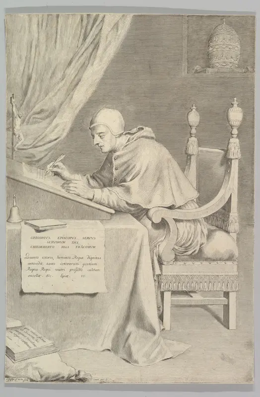 St. Gregory Wall Art by Claude Mellan - High-Resolution Digital Print