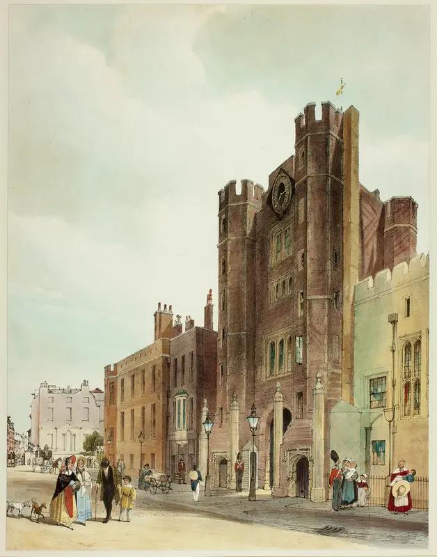 St. James Palace, plate ten from Original Views of London as It Is Wall Art by Thomas Shotter Boys - High-Resolution Digital Print