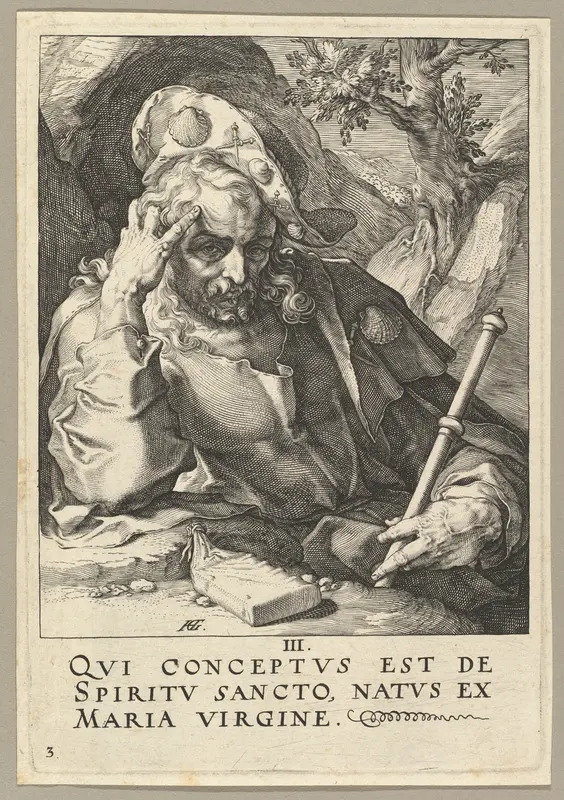 St. James the Great, from "Christ, the Apostles and St. Paul with the Creed" Wall Art by Hendrick Goltzius - High-Resolution Digital Print