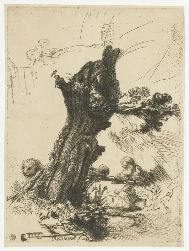 St Jerome beside a pollard willow Wall Art by Unknown - High-Resolution Digital Print