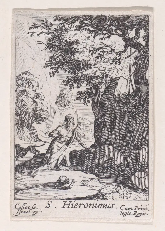 St. Jerome, from "Les Pénitents et Pénitentes" (The Penitents) Wall Art by Jacques Callot - High-Resolution Digital Print