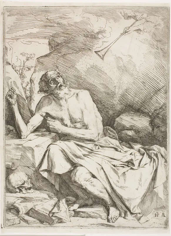 St. Jerome Hearing the Trumpet of the Last Judgment Wall Art by Jusepe de Ribera - High-Resolution Digital Print