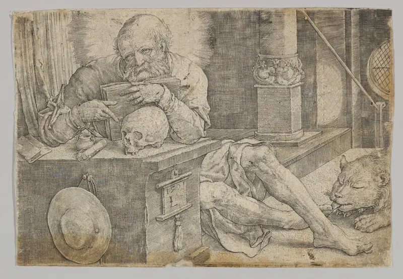 St. Jerome in his Study Wall Art by Lucas van Leyden - High-Resolution Digital Print