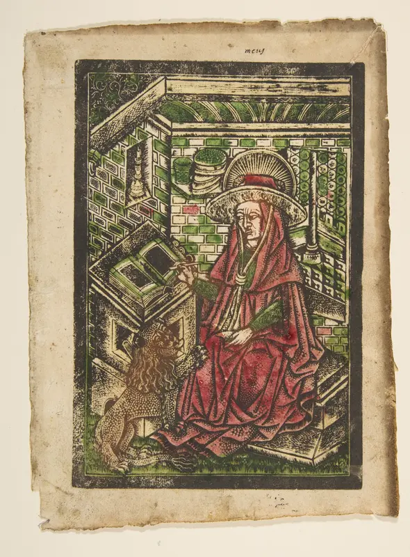 St. Jerome in his Study Wall Art by Anonymous, German, 15th century - High-Resolution Digital Print