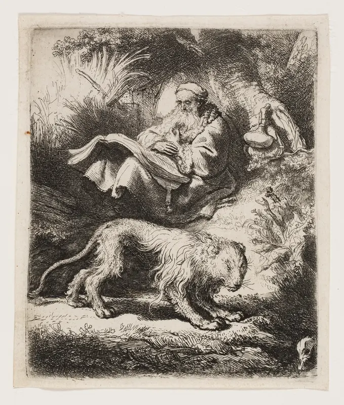 St. Jerome Reading Wall Art by Rembrandt van Rijn - High-Resolution Digital Print