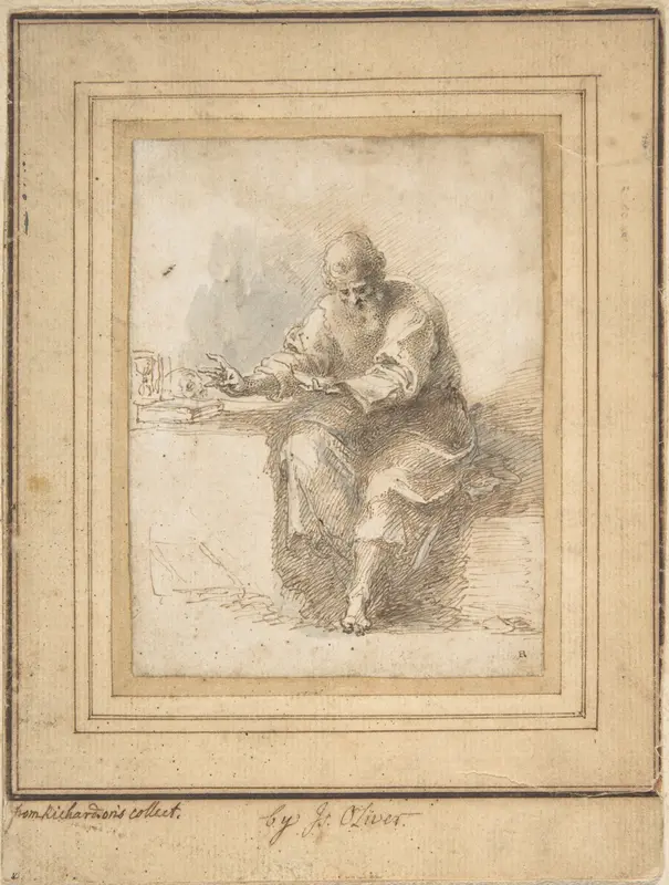 St. Jerome reading Wall Art by Isaac Oliver - High-Resolution Digital Print