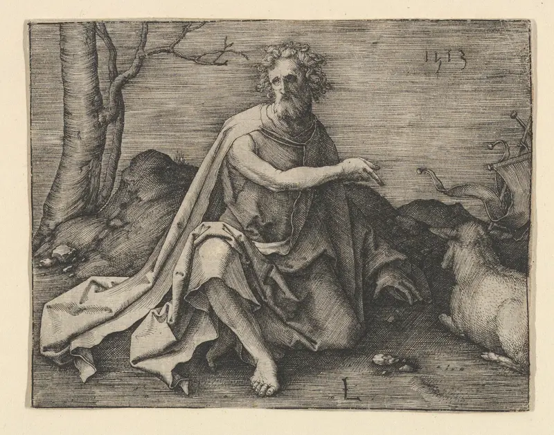 St. John the Baptist in the Desert Wall Art by Lucas van Leyden - High-Resolution Digital Print