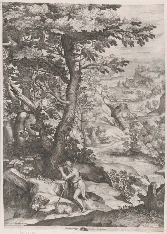 St John the Baptist in the Wilderness Wall Art by Cornelis Cort - High-Resolution Digital Print