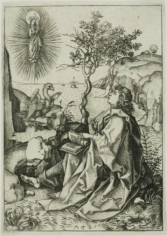 St. John the Evangelist on Patmos Wall Art by Martin Schongauer - High-Resolution Digital Print